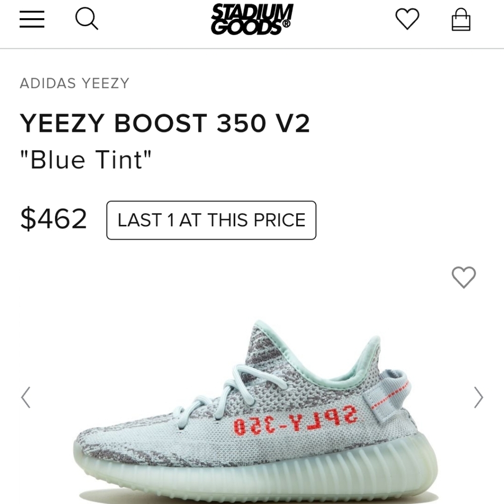 Adidas Yeezy Boost 350 "Blue Tint" Size 11